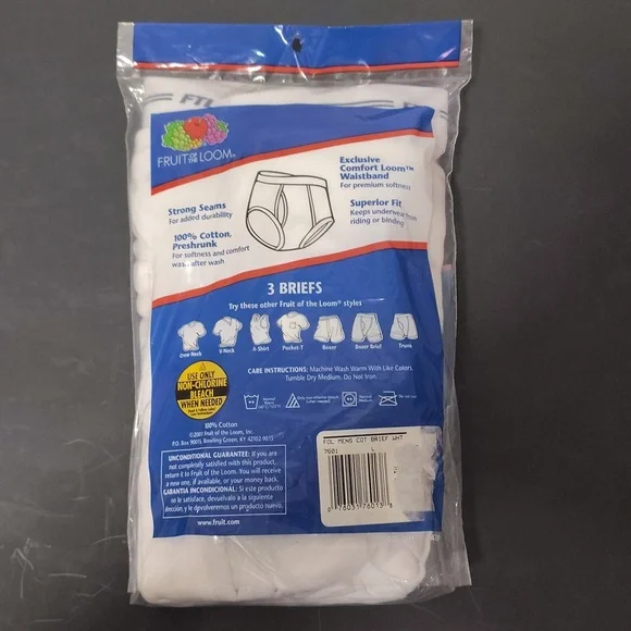 Fruit of The Loom FTL 3 Pack Men's Briefs Large 38-40 100% Cotton Vintage 2001 - Picture 3 of 8